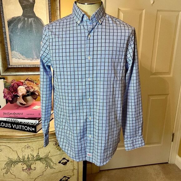 NWOT Men's Vineyard Vines Classic Fit Plaid Murray Shirt with Stretch Size SMALL - Picture 1 of 3